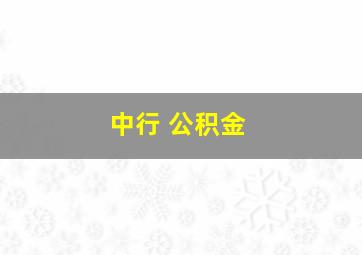 中行 公积金